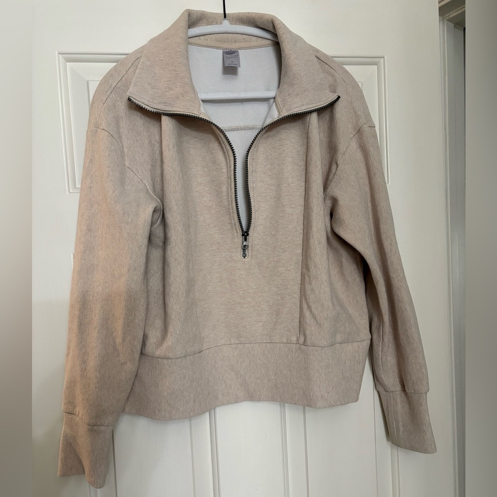 La Verde Beige Half-Zip Pullover